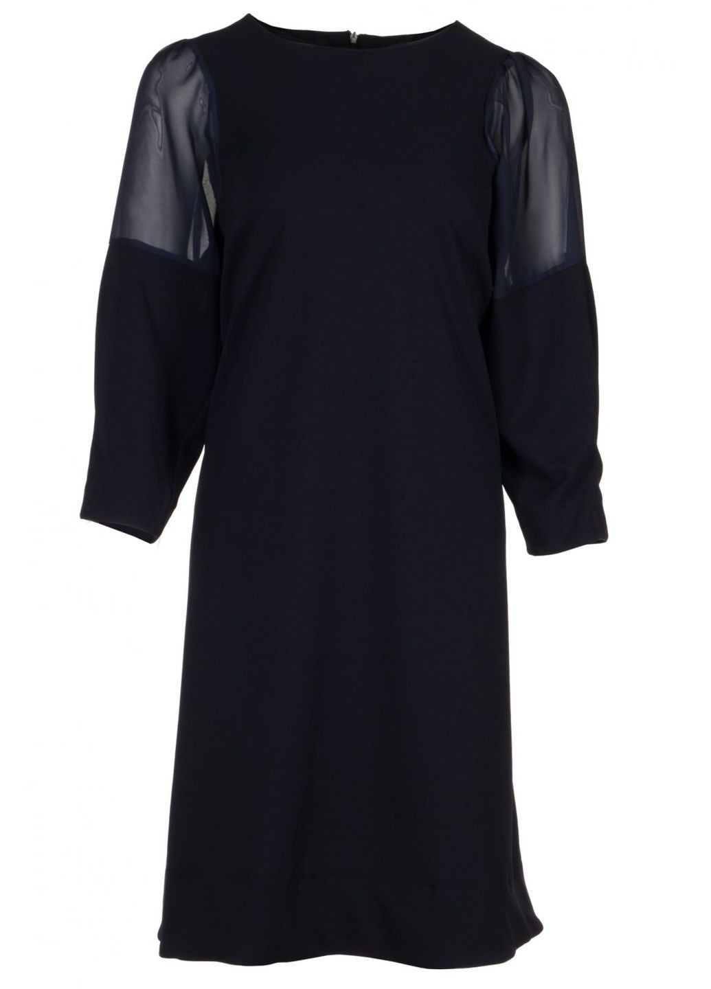 Синее праздничный женское платье-трапеция с шифоновыми вставками (ll05320063) LadyLike