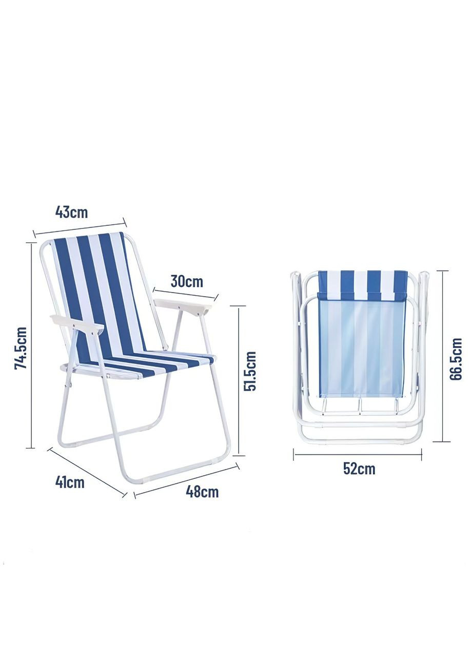 Стул складной туристический для рыбалки кресло раскладное до 100 кг Синий с белым No Brand (360867125)