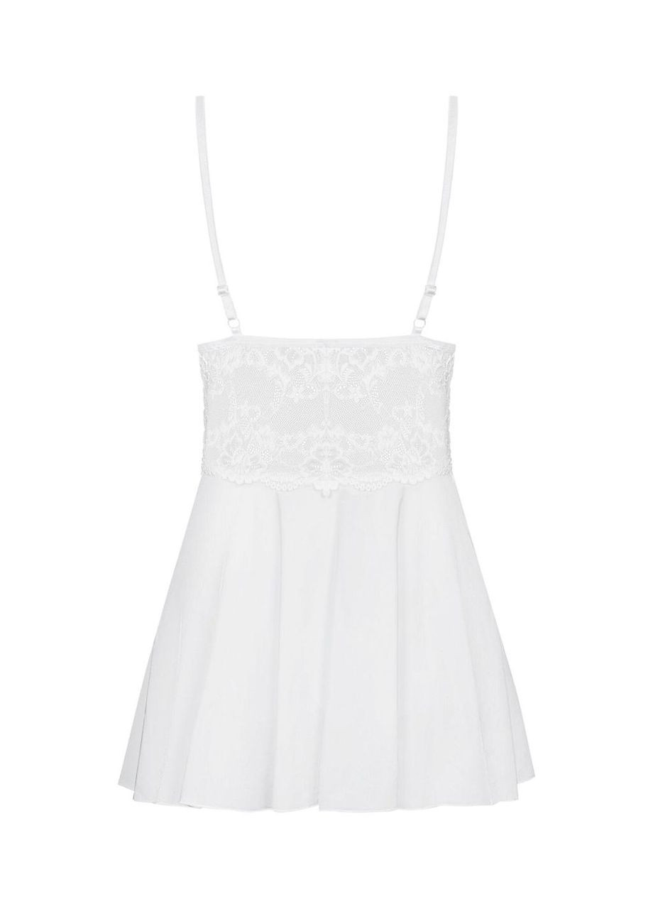 810-BAB-2 babydoll & thong white L/XL Obsessive (303889798)