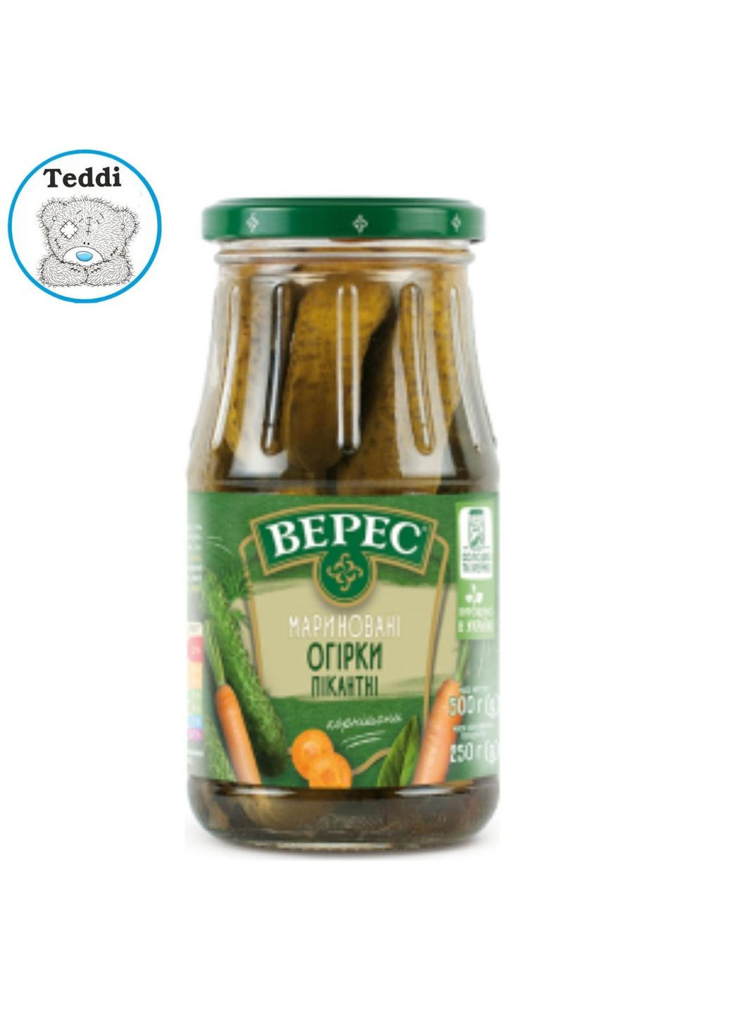 Огурцы маринованные Пикантные 500г с/б тм Верес (370286982)