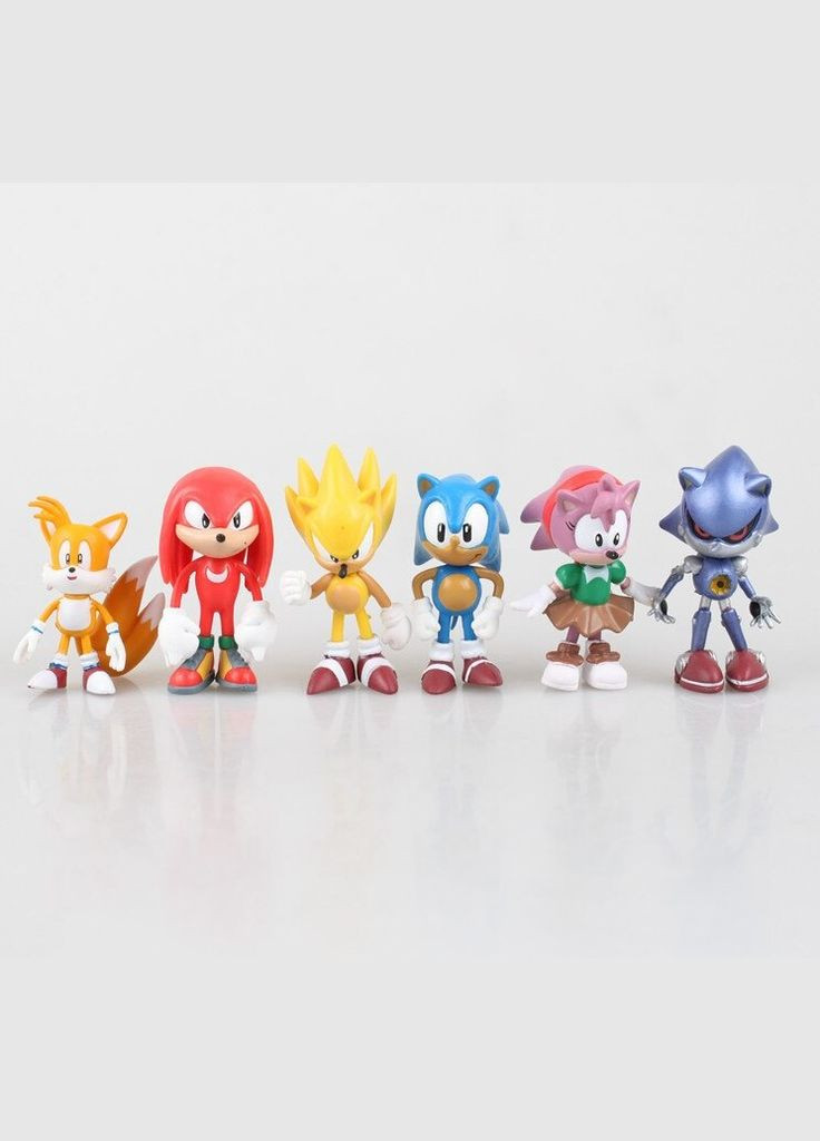 Супер Сонік та його друзі Super Sonic and his friends Їжачок набір дитячих фігурок 6 шт 7см Shantou (280258421)
