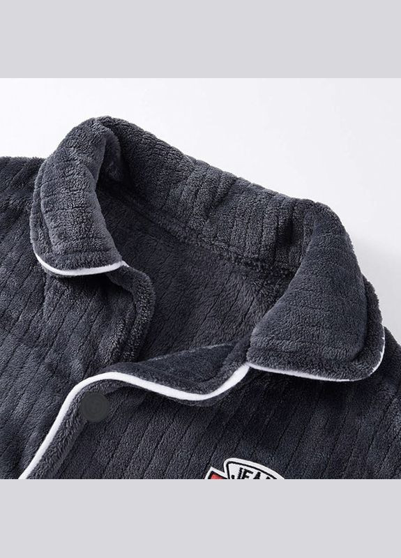 Комплект мужской пижамы CK-206 Dark Gray 2XL рубашка с длинным рукавом и штанами теплая 7шт Lesko (360505164)