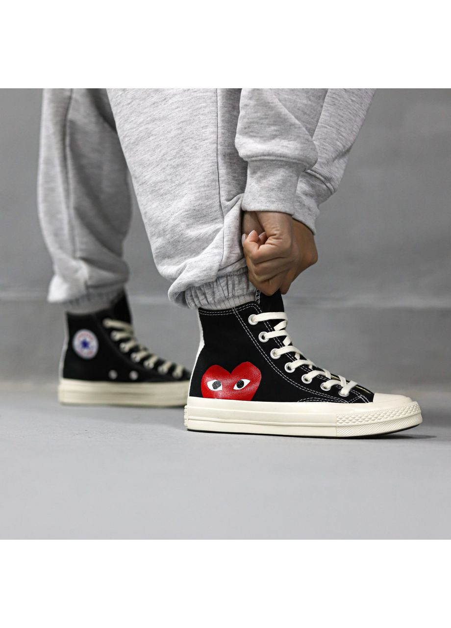 Білі Осінні кеди converse chuck taylor all star 70 hi comme des garcons play black a08791c конверс No Brand