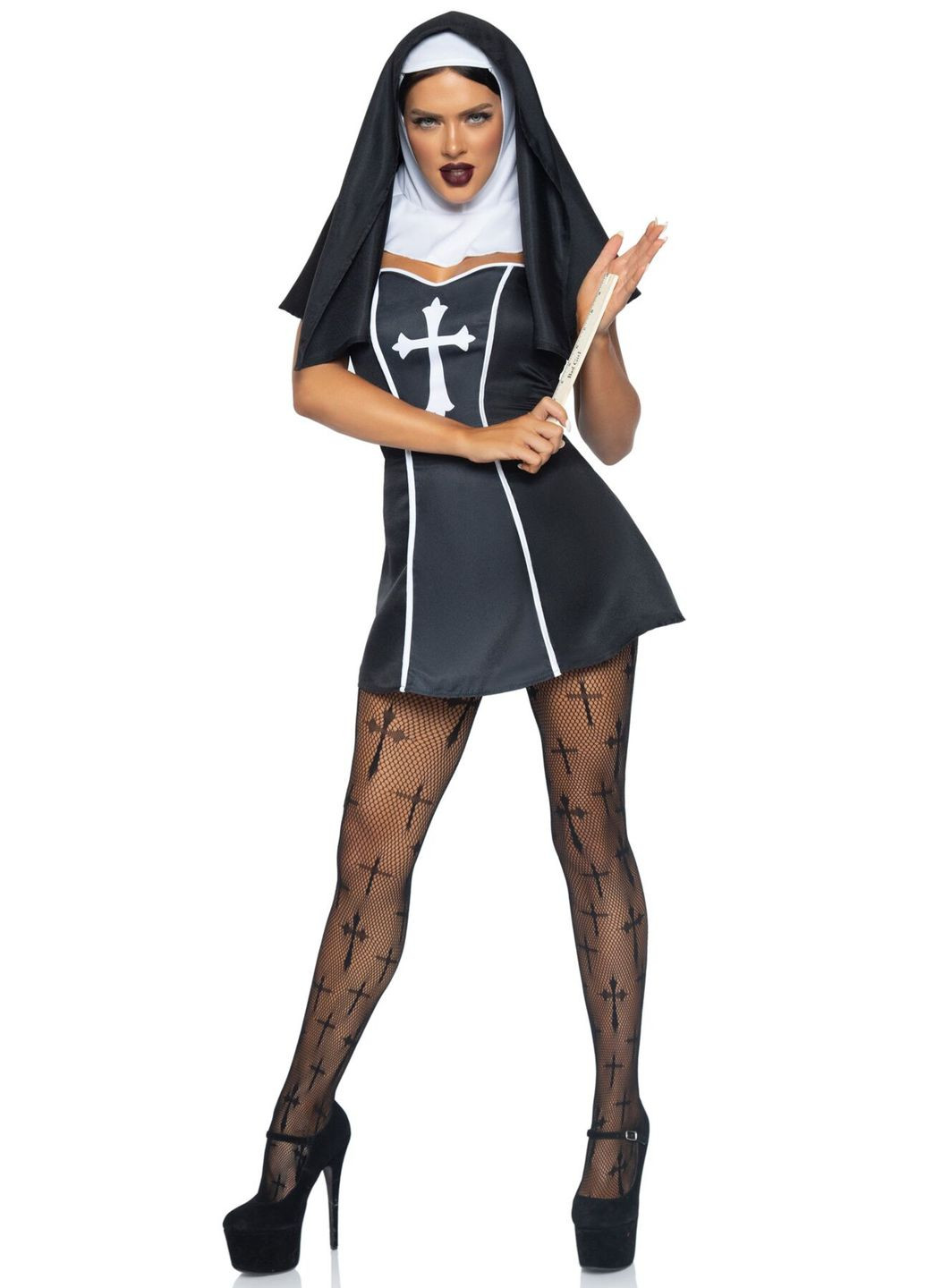 Костюм монахини Naughty Nun, платье, головной убор - CherryLove Leg Avenue (282958906)