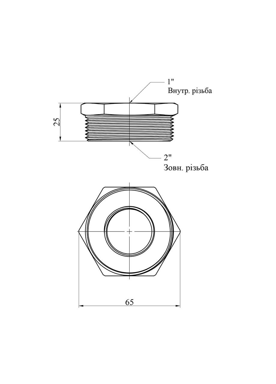 Футорка посилена 2"х1" ЗВ латунна УК0726-В Lexline (332959910)