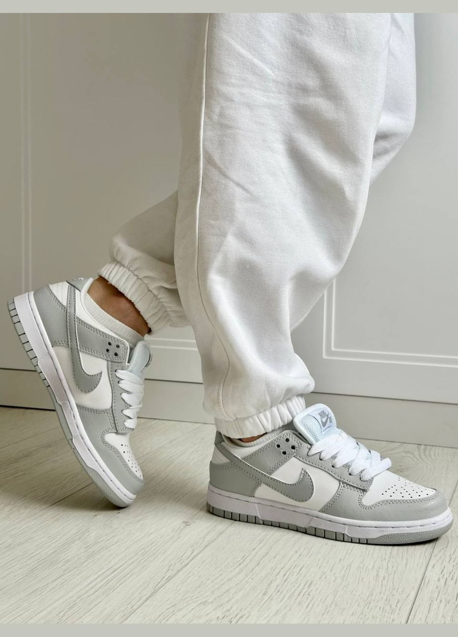 Сірі всесезонні кросівки Vakko Nike Dunk White Grey