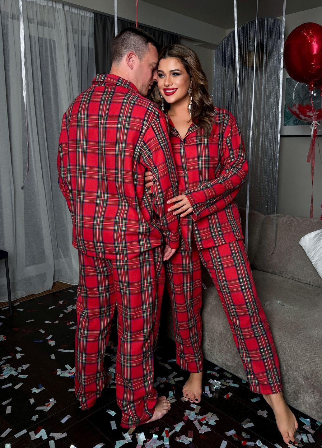 Піжамний костюм унісекс оверсайз з байки (сорочка + штани) No Brand (373219708)