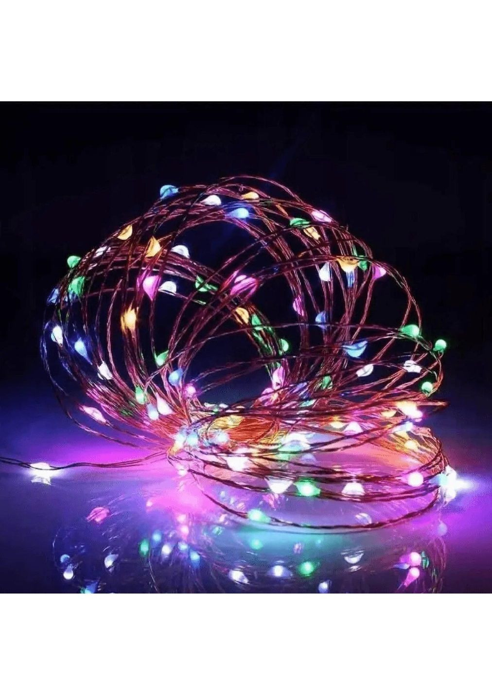 Світлодіодна гнучка кімнатна гірлянда краплі роси з роботою від USB батарейок 5 м 50 Led (478699-Prob) Різнокольорова Unbranded (308894401)