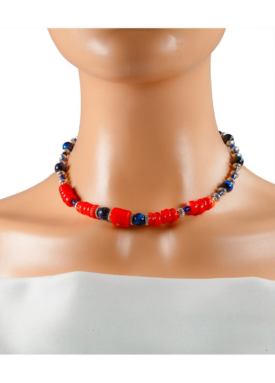 Намисто "Лазурне побережжя" Лазурит, Котяче око, Корал Fursa fashion (369761753)