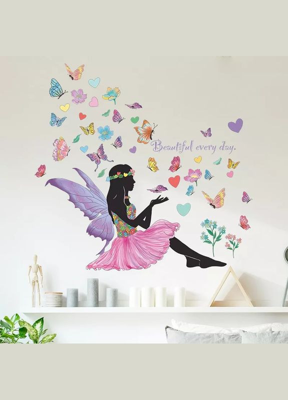 Вінілові наклейки на стіну Квіткова фея Butterfly (лист 60 х 90 см) Б168-5 No Brand (302243143)