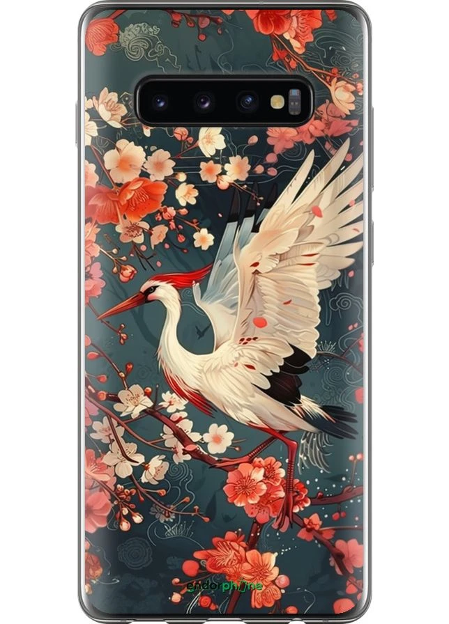 Чехол Samsung Galaxy S10 Plus Сакура и аист "6108u-1649-70447" Endorphone (364288743)