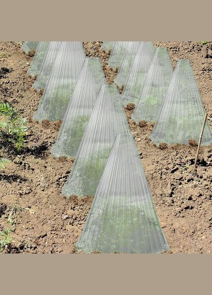 Ковпаки для рослин сад, город прозорі із ПЕТ пластику, багаторазові, 19 на 22 см, уп. 10 шт No Brand (327100828)