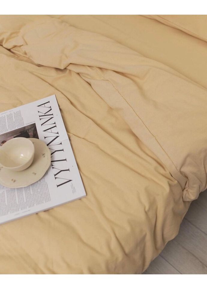 Постельное белье двуспальное Home Байка 20665 180х215 см песочное DUSHKA (336328665)