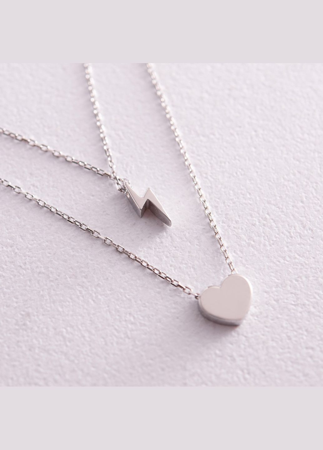 Двойное золотое колье Молния и сердечко кол02314 45 Oniks (264393096)