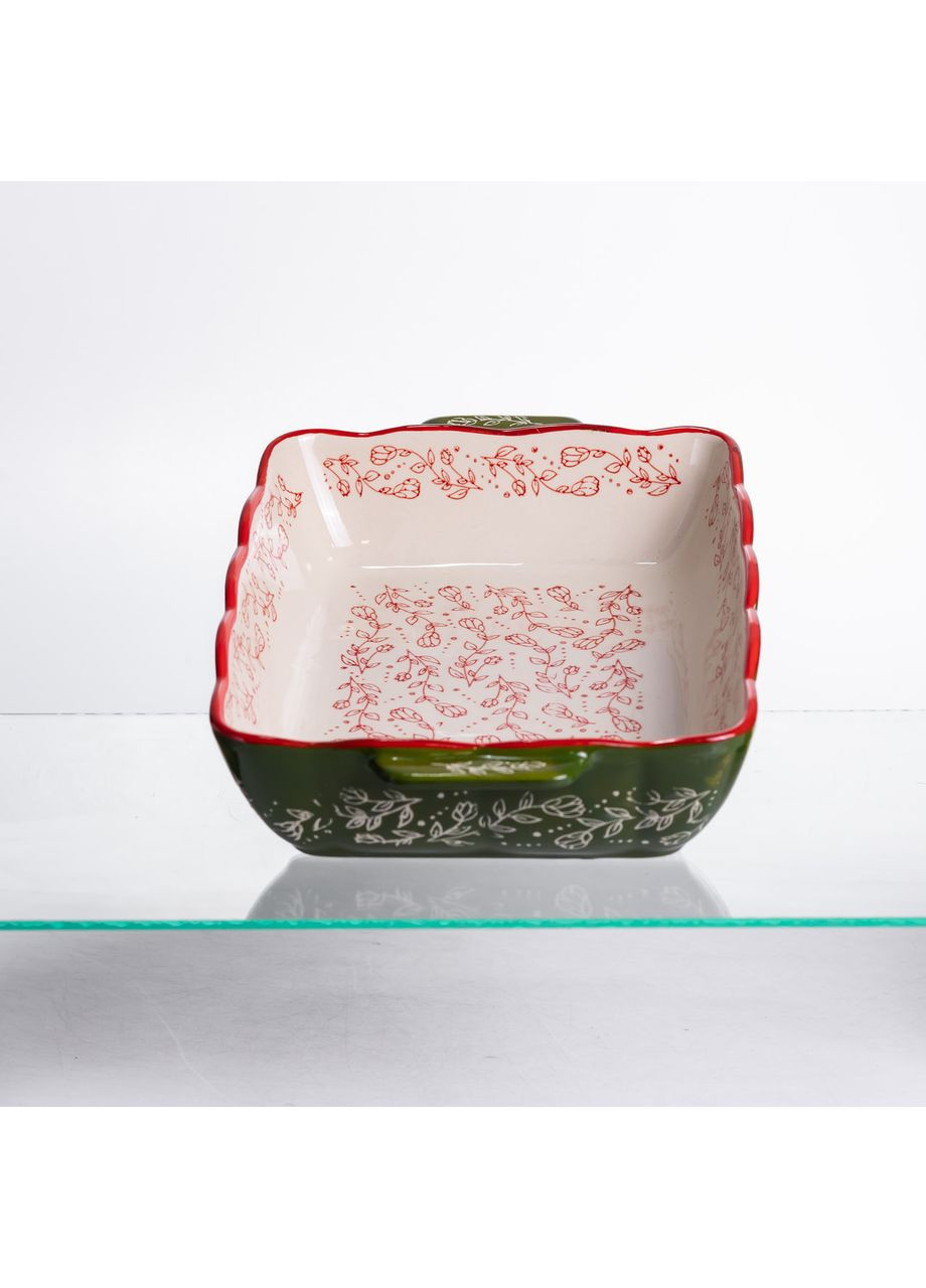 Форма для запекания Vintage 33×21×5.5 (см) прямоугольная с ручками Зеленая HM05-11 Yiwu (369446690)