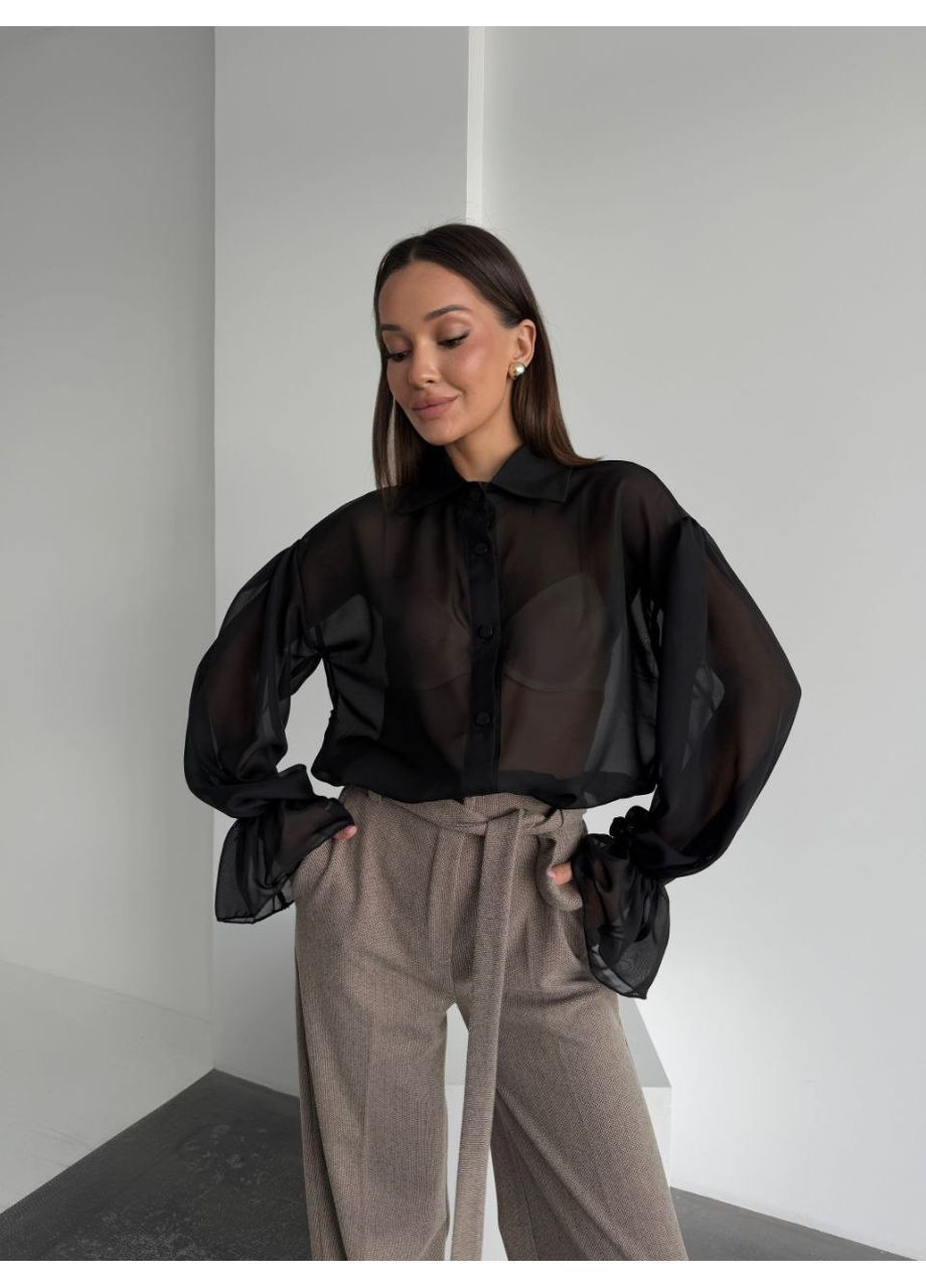 Чорна блуза жіноча оверсайз Style Point