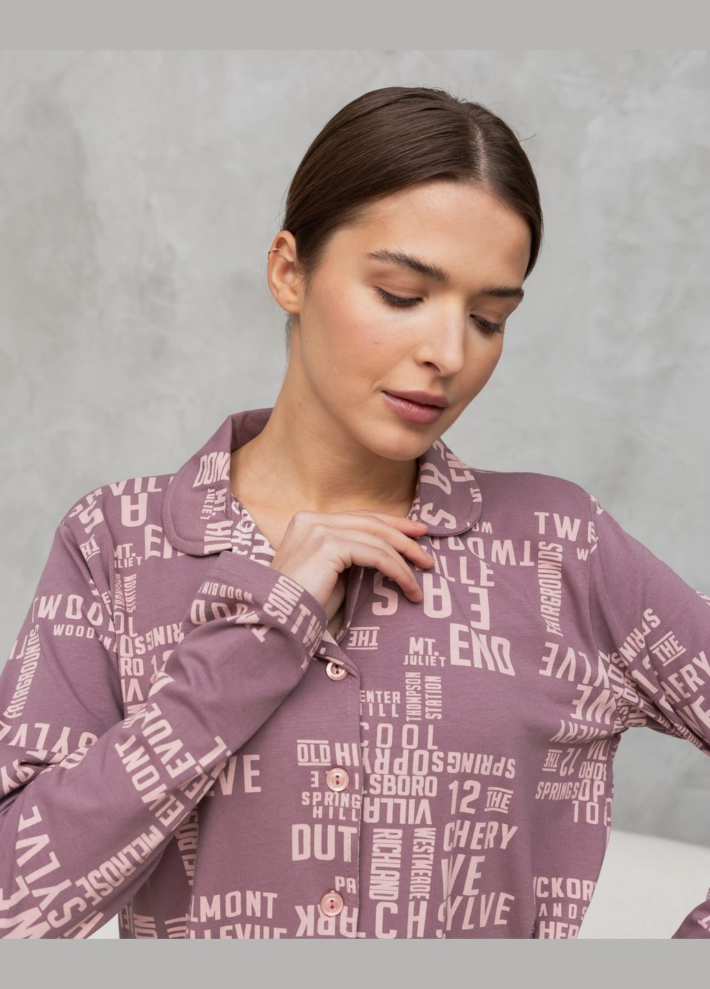 Рожева жіноча піжама на ґудзиках Nicoletta