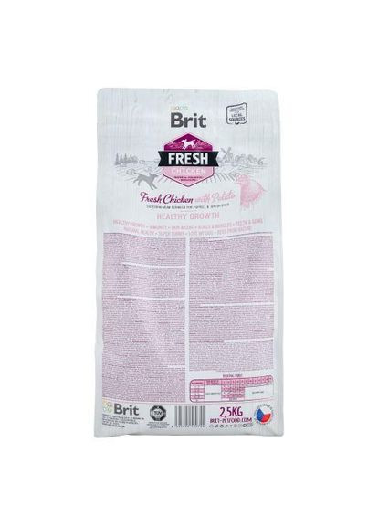 Сухий корм для цуценят та молодих собак всіх порід, з куркою та картоплею, 2,5 кг Brit Fresh (322874784)