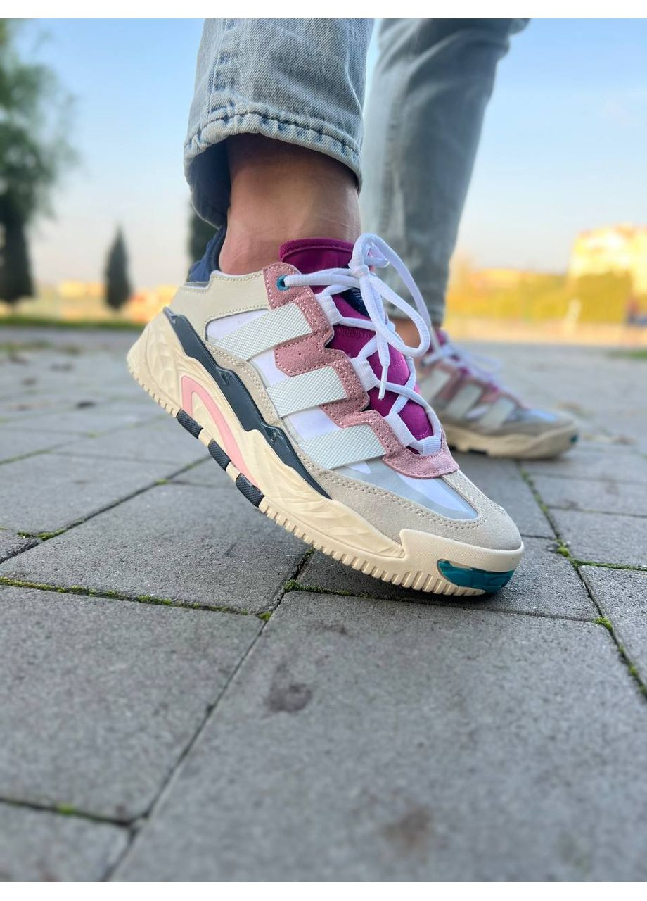 Білі Осінні кросівки чоловічі adidas niteball cream white адідас найтбол No Brand