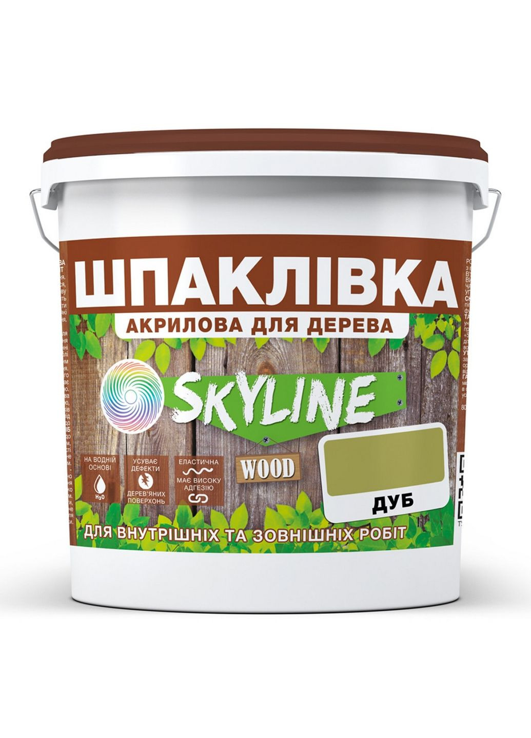 Шпаклівка для Дерева готова до застосування акрилу Wood Дуб 14 кг SkyLine (283327766)