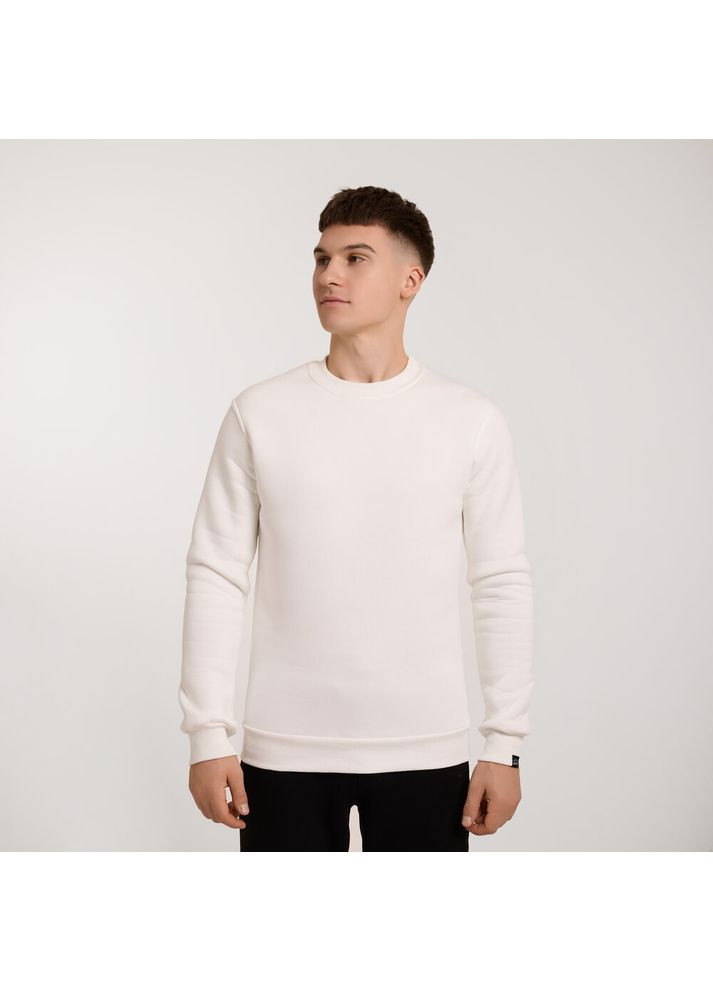 Молочный свитшот 007 зима молочный Pobedov однотонный без декора (364864078)