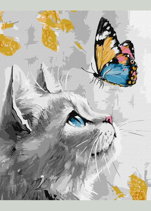 Картина по номерам Мечтательный котенок с красками металлик extra ©art_selena_ua 40x50 KHO6680 Идейка Ідейка (337096608)