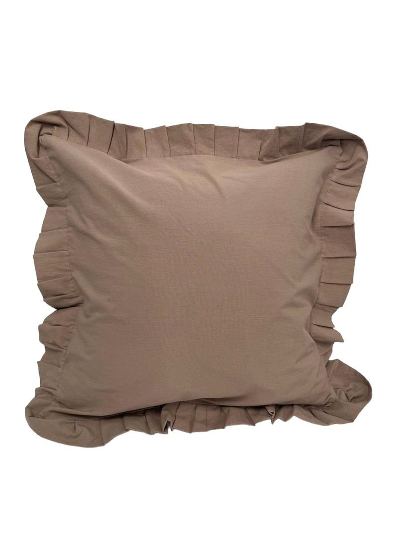 Наволочка декоративна з рюшами Stonewash Beige 45х45 см SoundSleep (317539414)