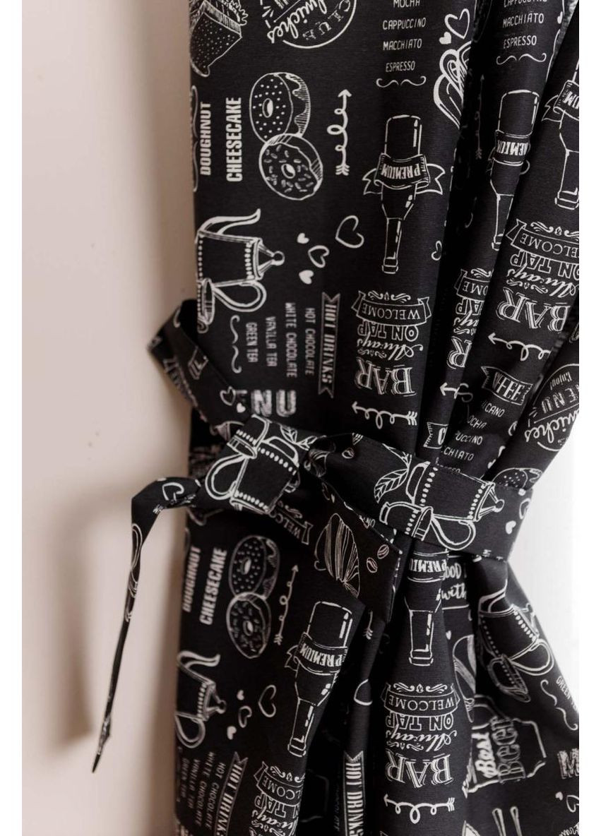 Готові штори Breakfast black 2 шт. для вікна стиль 136х180 см штори для дому декор ProDobro (369365304)