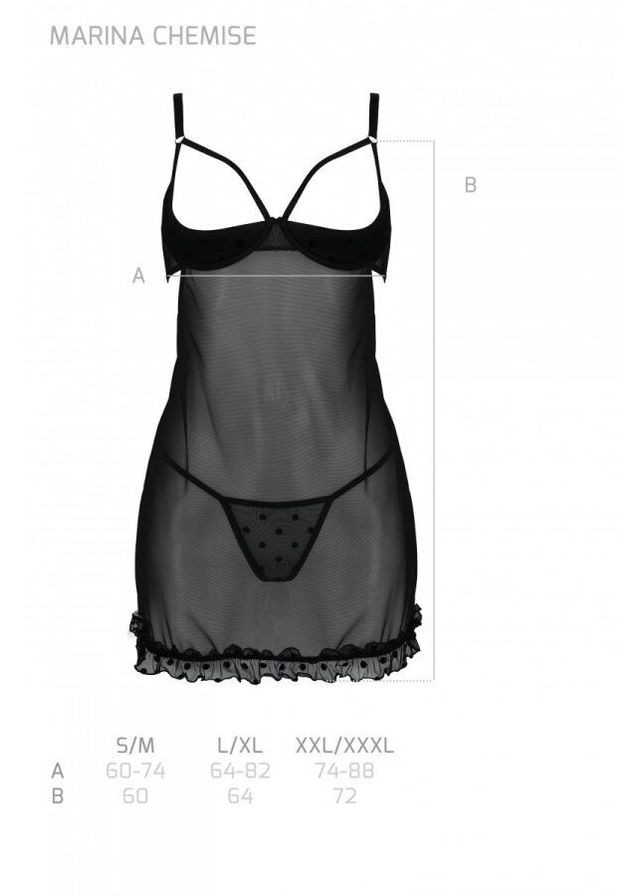 Еротичний пеньюар MARINA CHEMISE,, black - CherryLove Passion (339868023)