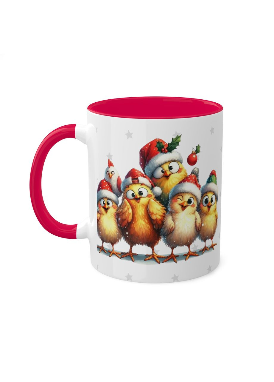 Чашка с принтом "Рождественские цыплятки" No Brand (368671444)