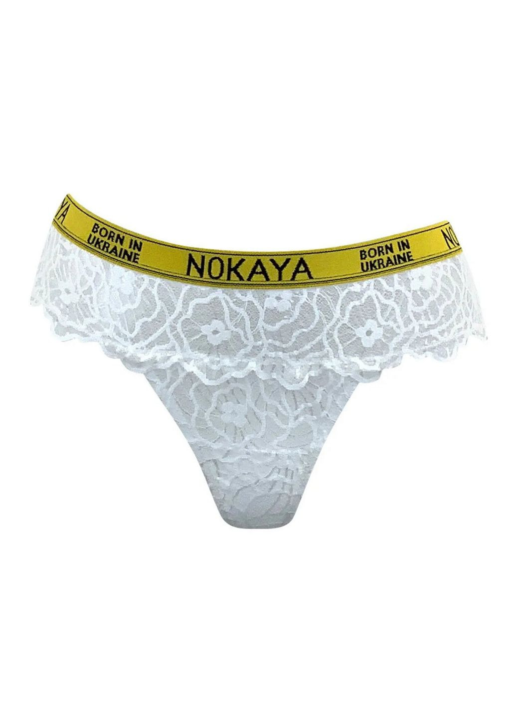 Мереживні трусики стрінги Nokaya 211301-11 Born in Ukraine new white (325402899)