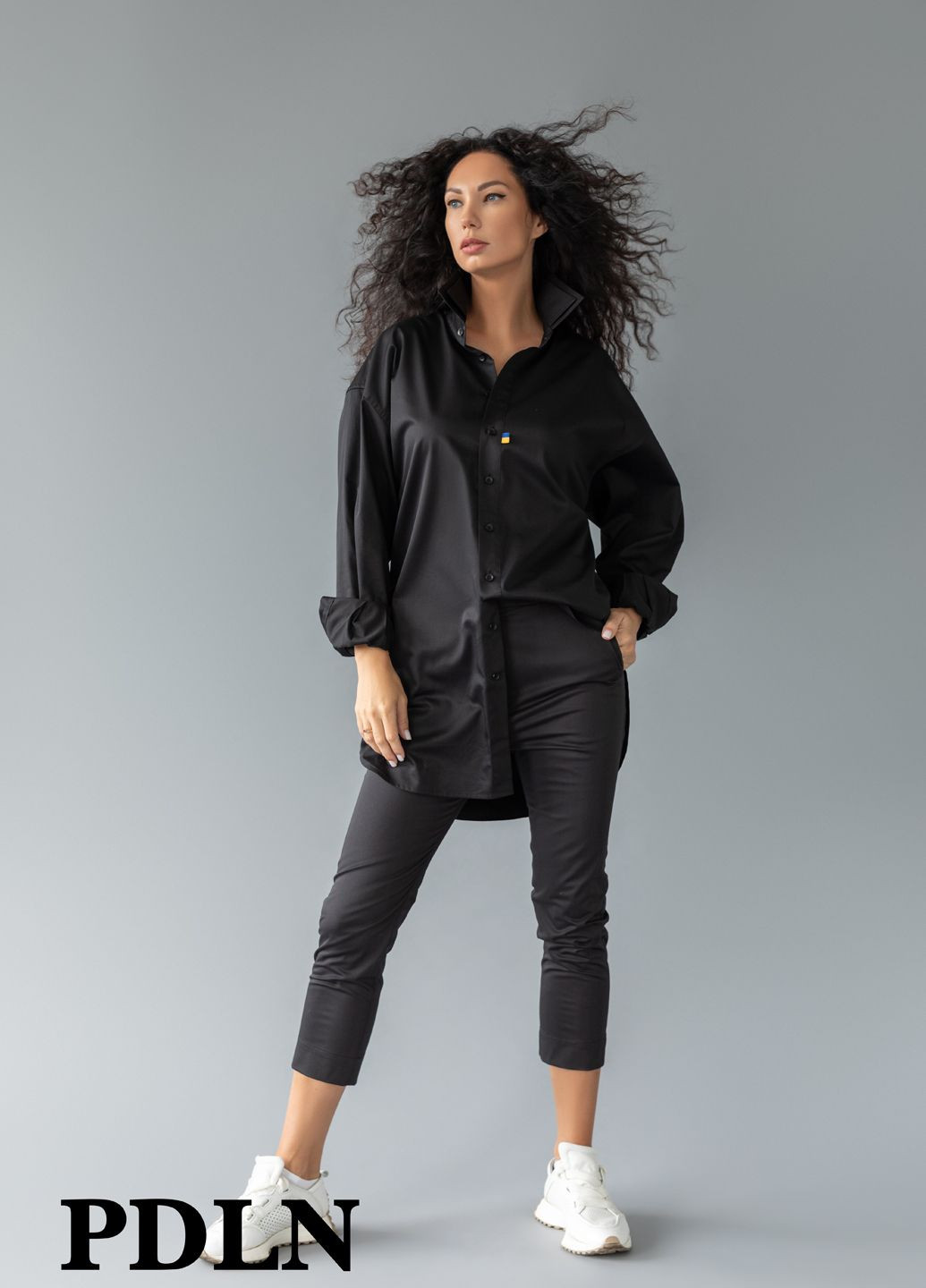 Оверсайз рубашка унисекс, с двойным воротником PDLN (303899184)