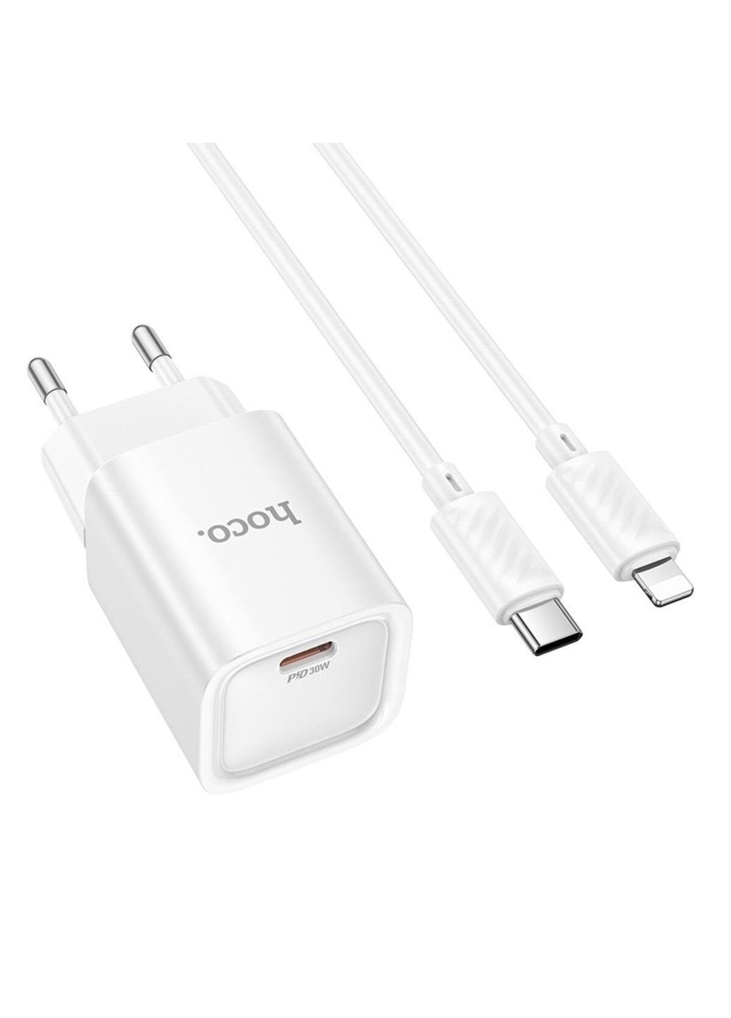 Мережевий зарядний пристрій з кабелем C148A Charm single port PD30W charger set (C Hoco (371363597)