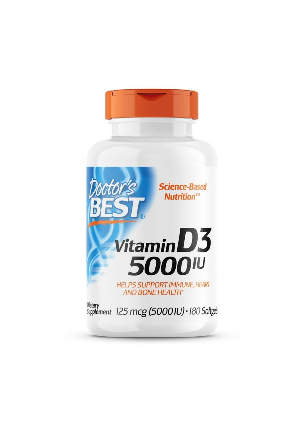 Вітаміни та мінерали Vitamin D3 5000 IU, 180 капсул Doctor's Best (293418625)