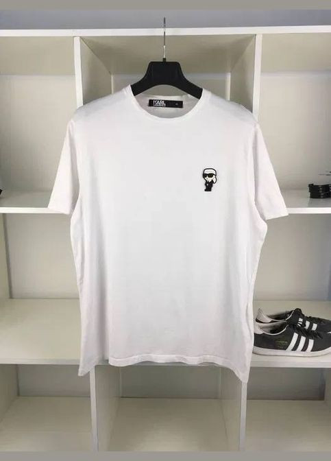 Біла чоловіча стильна біла футболка в стилі карл лагер | new collection 2025! No Brand