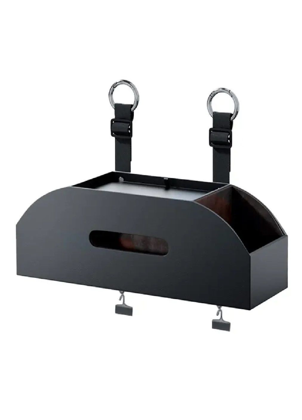 Органайзер поличка підставка для установки на спинку сидіння в салон машини автомобіля екошкіра 37х10х14 см (477057-Prob) Чорний Unbranded (294182736)