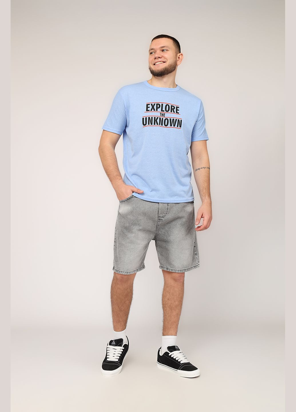 Блакитна футболка з коротким рукавом чоловіча колір блакитний cb-00273177 Yuki