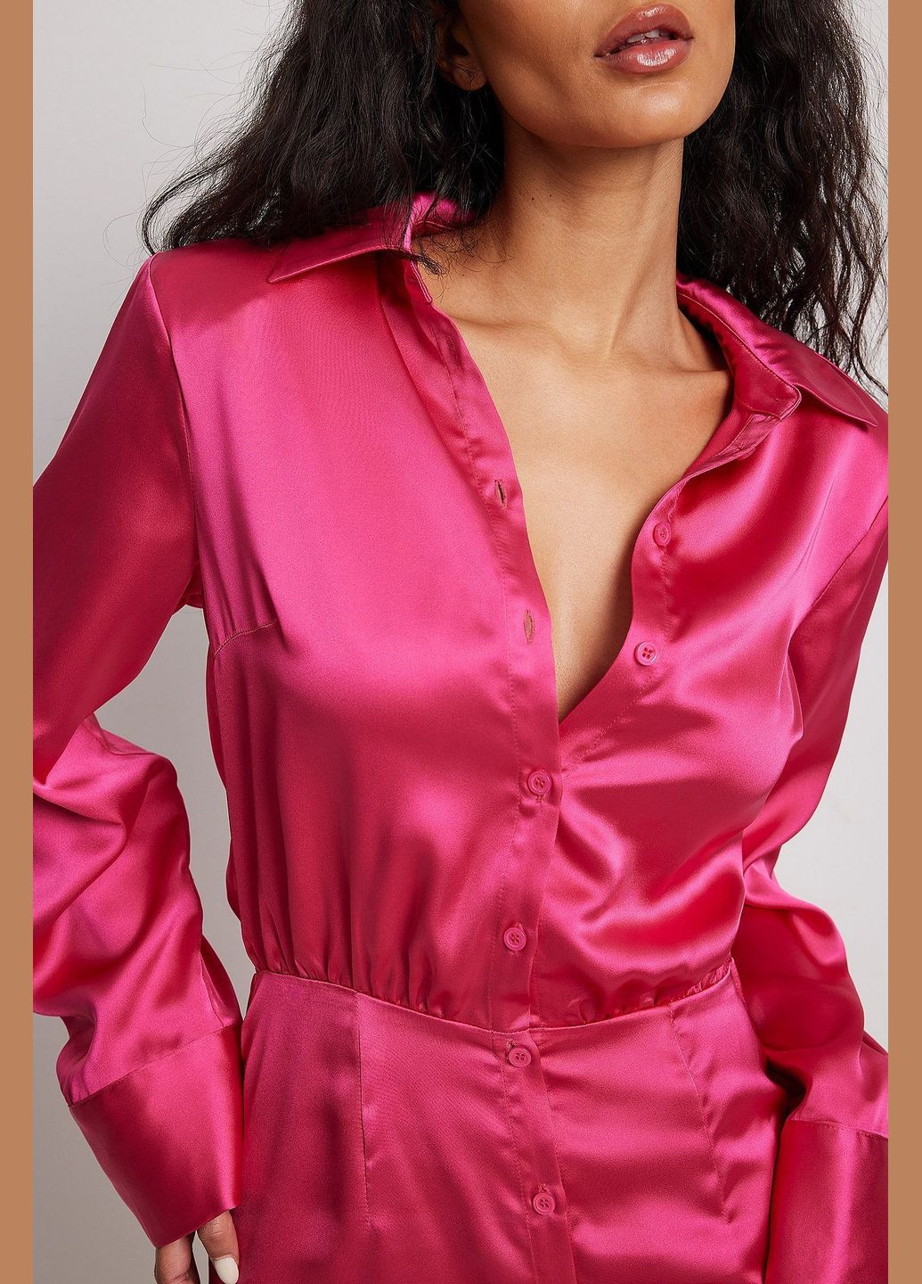 Розовое кэжуал платье NA-KD однотонное