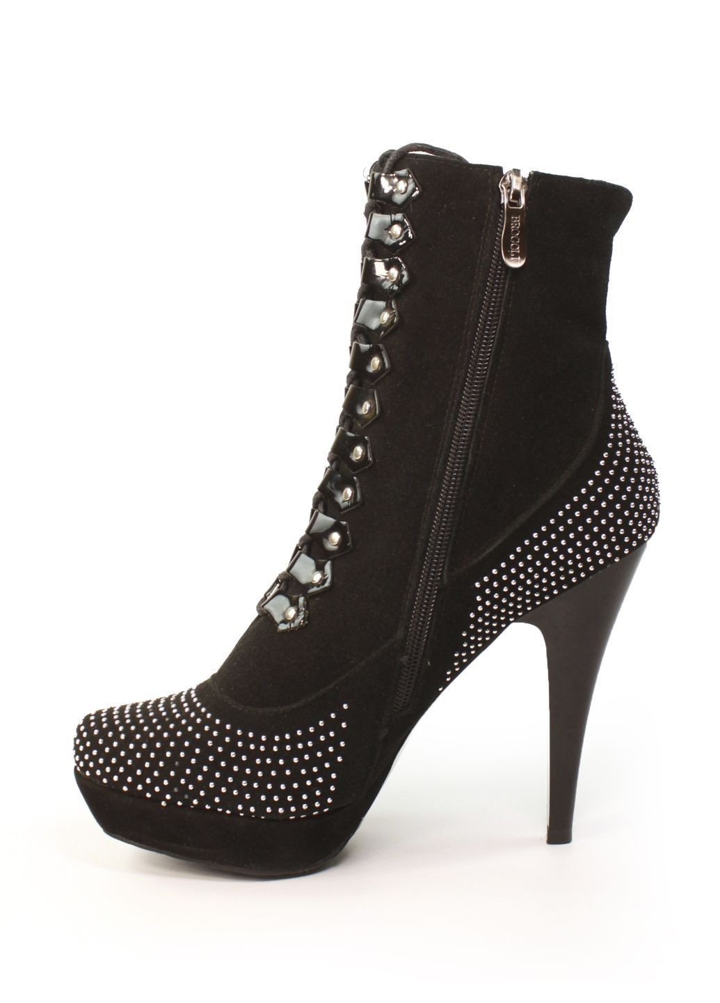 Черные демисезонная женские ботильоны из натурального замша It-Girl