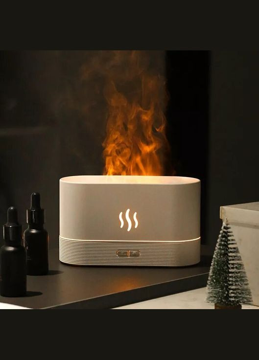 Увлажнитель воздуха, портативный аромадифузор с имитацией огня DQ-701 180 мл, White Kinscoter (322415367)