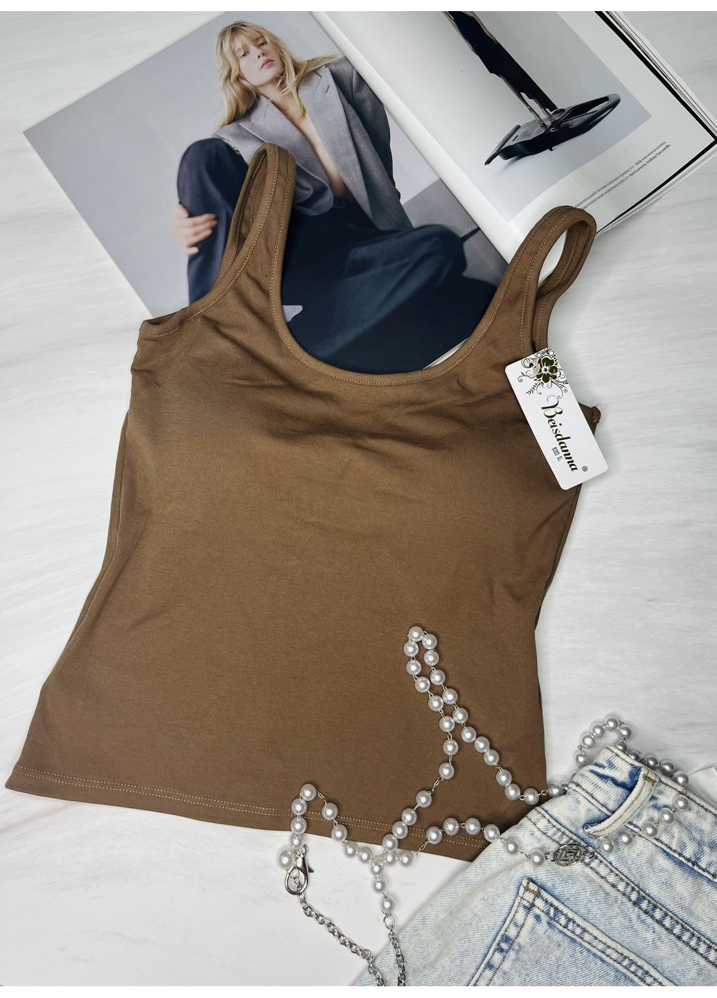 Топ-майка з незнімним поролоном Push Up Beisdanna (354820876)