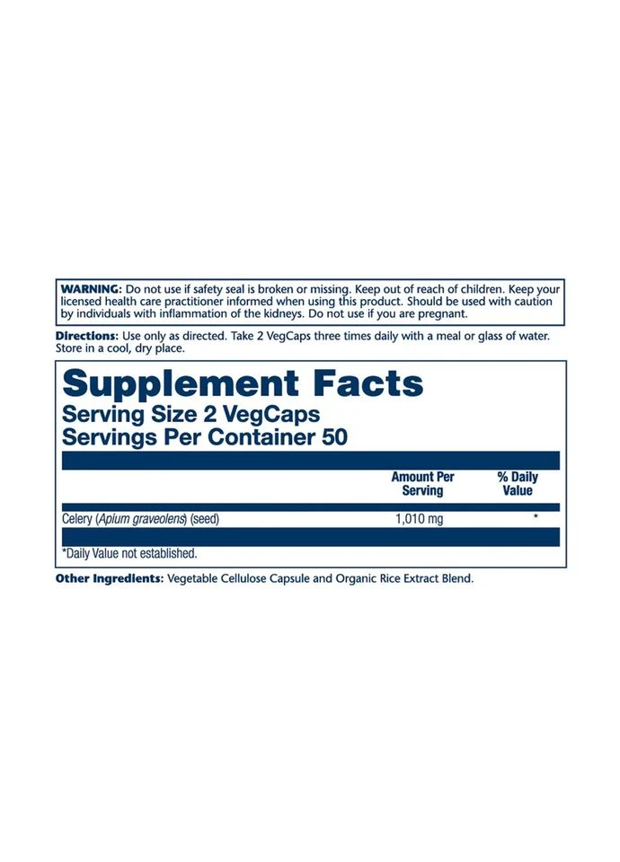 Celery Seed 1010mg - 100 vcaps Solaray (391079423)