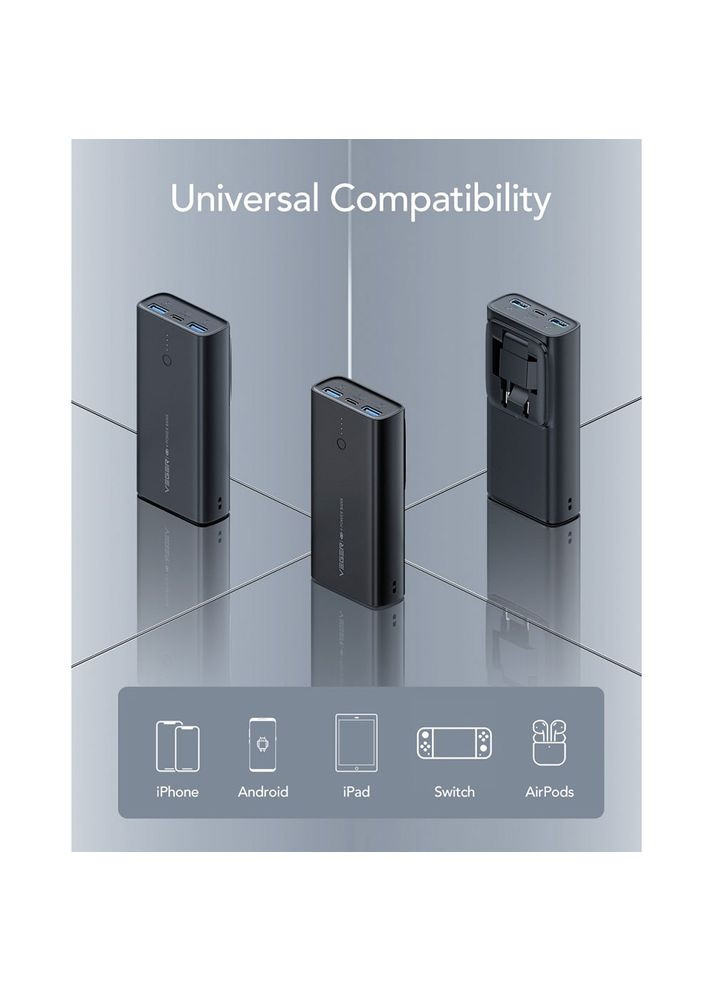 Powerbank ACE100 W1146 10000mAh Black (1283126559143) Veger (332770035)