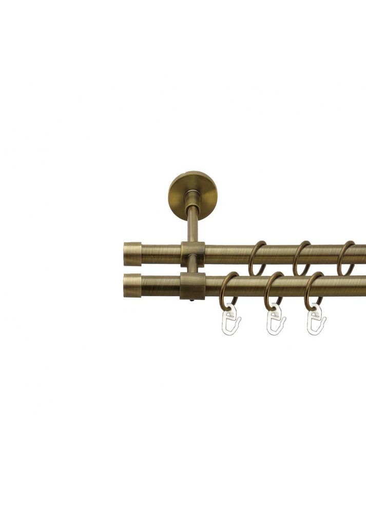 Карниз Заглушка металлический двухрядный закрытый гладкая труба Антик 16\16 мм 200 см (7329400) ORVIT (300796338)