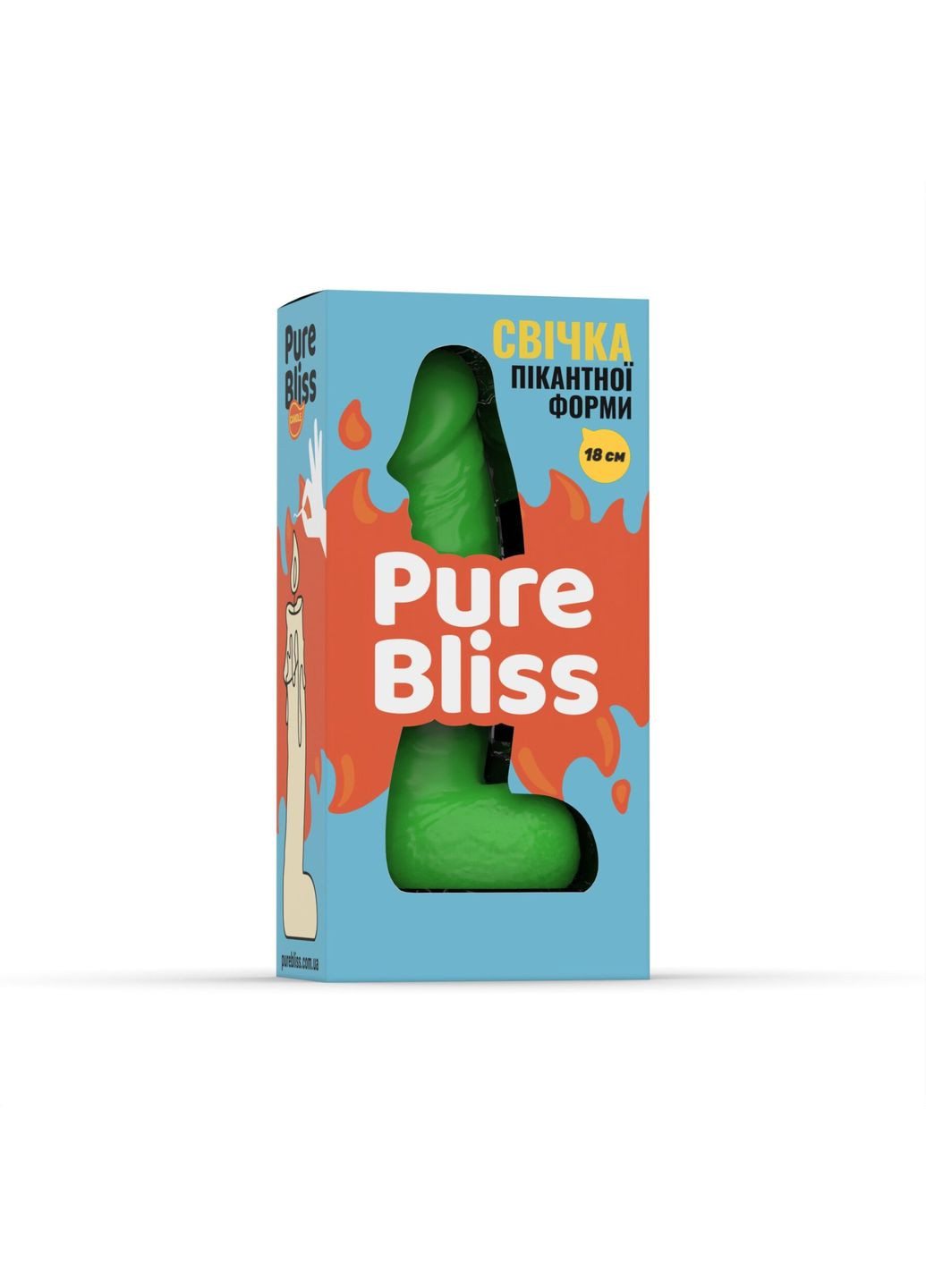 Свеча в виде члена Pure Bliss BIG Green 18 см Чистый Кайф (322637300)