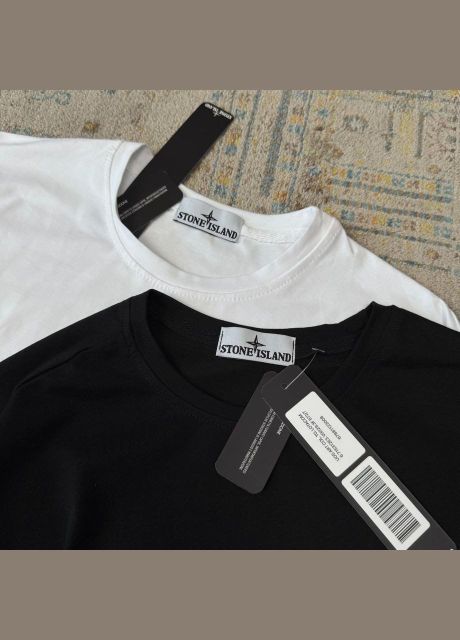 Черный костюм stone island, футболка и шорты, турция No Brand