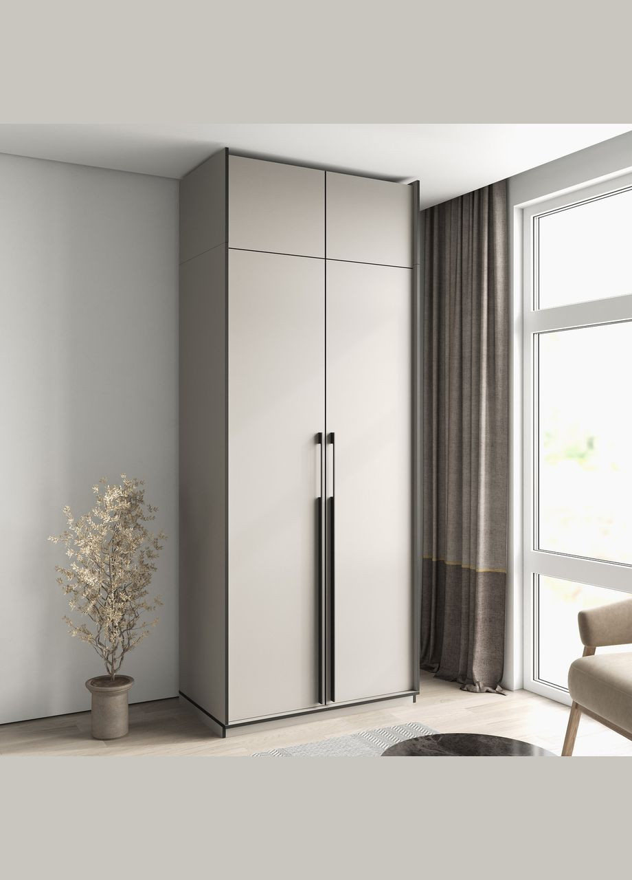 Шкаф распашной с трубой на 2 дверцы с ящиками и антресолью R-0014 от Кашемир MORELI (335422790)