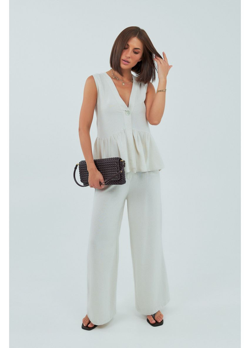 Классический костюм с жилеткой с оборками и брюками Lurex Костюм-двойка (370377245)