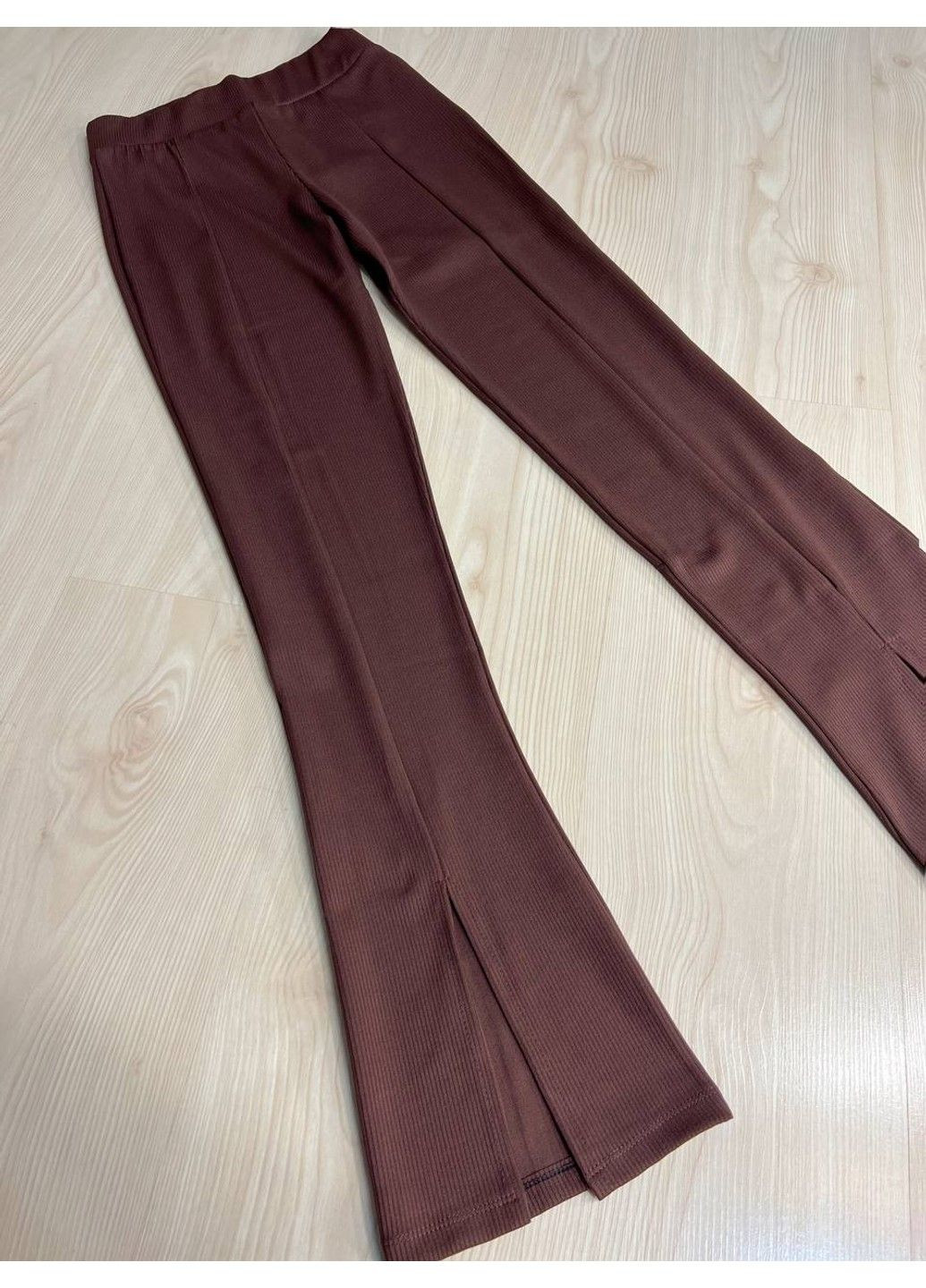 Лосини жіночі 535 з високою посадкою та розрізами кльош коричневі PRENSES (328558803)