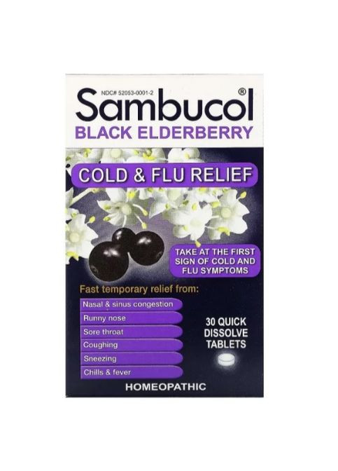 Black Elderberry Cold & Flu Releif 30 Tabs Sambucol (286331595)